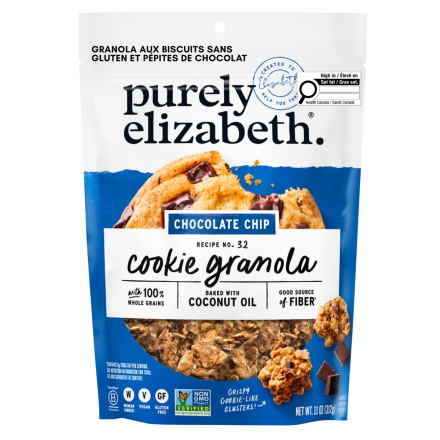 Front of Purely Elizabeth Cookie Granola Gluten-Free Granola Chocolate Chip - Gluten Free Granola - Cookie Granola - Granola Clusters