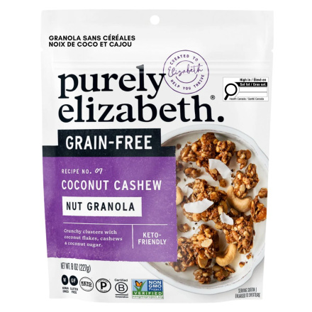 Front of Purely Elizabeth Coconut Cashew Grain-Free Granola - Protein Granola - Healthy Granola - Healthy Granola Brands