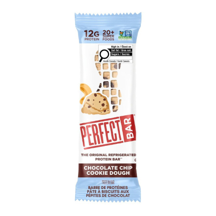Front of Perfect Bar Protein Bar Chocolate Chip Cookie Dough - Natural Protein Bars - Healthy Protein Bars - Clean Protein Bars