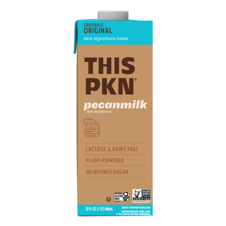 Front of PKN Pecan Milk Original - PKN Dairy Free Milk - Gluten Free Certified Pecan Milks