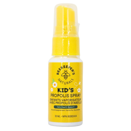 Front of Beekeeper's Naturals Propolis Honey Throat Spray for Kids - Throat Relief Spray - Kids Propolis Spray