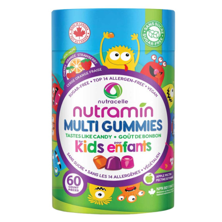 Front of Nutracelle Nutramin Vegan Vitamin Gummies Kids Multivitamins