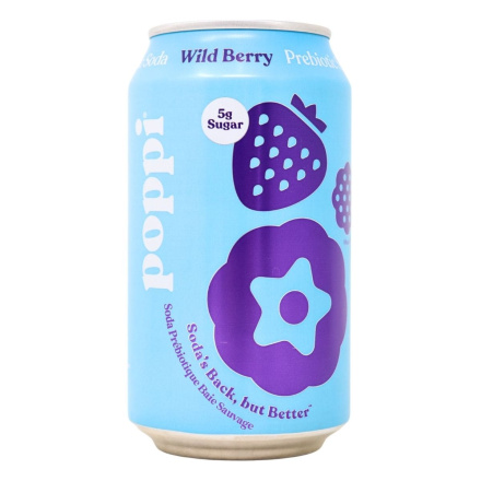 Front of Poppi Prebiotic Soda Wild Berry - Poppi Drink - Poppi Canada - Prebiotic Soda