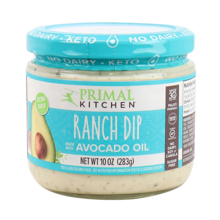 Front of Primal Kitchen Keto Ranch Dip Made with Avocado Oil, 283g