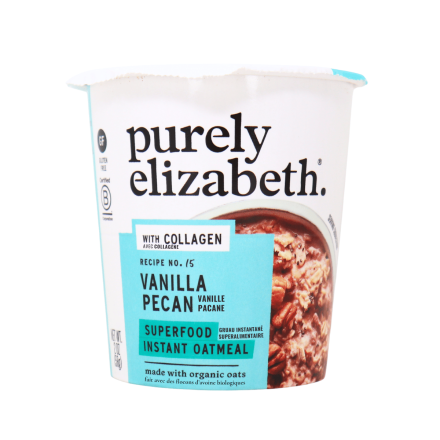 Purely Elizabeth Instant Superfood Oatmeal Cup Vanilla Pecan with Collagen Canada Front