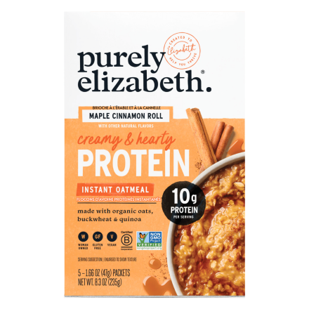 Purely Elizabeth High-Protein Instant Oatmeal Maple Cinnamon Roll, 5 Pack