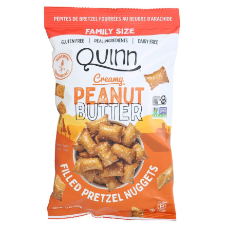 Front of Quinn's Snacks Gluten Free Pretzels - Stuffed Pretzels - Peanut Butter Pretzels