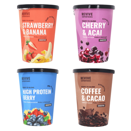Revive Superfoods Ready To Blend Smoothie Cup Wellness 4-Pack Canada Front