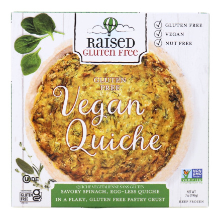 Raised Gluten-Free Vegan Quiche Front