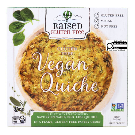 Raised Gluten-Free Vegan Quiche Front