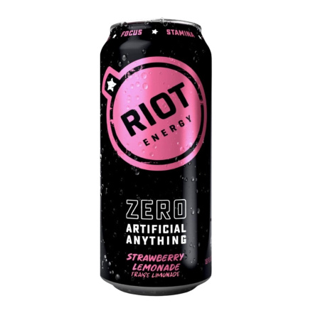 RIOT Organic Energy Drink Strawberry Lemonade Canada Front