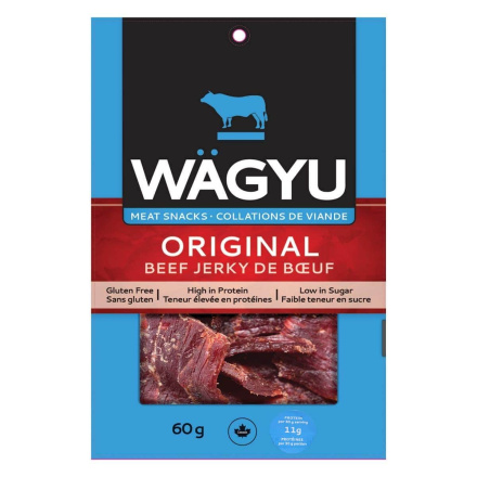 Front of Riz Wagyu Beef Jerky Keto Beef Jerky Low Sugar Jerky Halal Wagyu Jerky