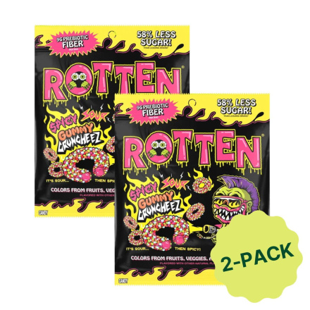 Rotten Gut-Friendly Candy With Prebiotic Fibre Spicy Sour Gummy Cruncheez 2-Pack Front