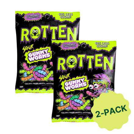 Rotten Gut-Friendly Candy With Prebiotic Fibre Gummy Worms Sour Canada Pack