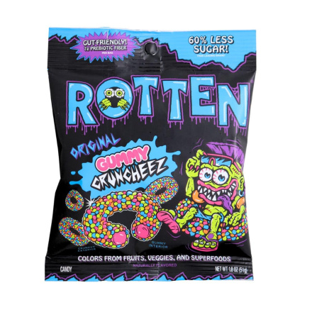 Rotten Gut-Friendly Candy With Prebiotic Fibre Gummy Cruncheez Original Canada Front