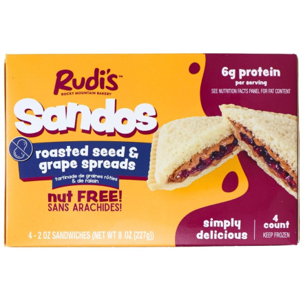 Rudi’s Sandos Crustless Sandwich Roasted Seed & Grape Spread Canada Front