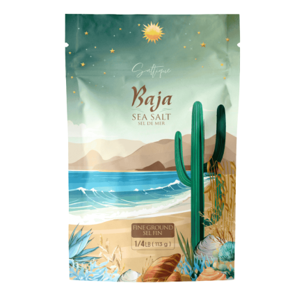 Saltique 100% Pure Unrefined Baja Sea Salt Fine Ground, 113g - Unrefined Sea Salt, Pure Sea Salt, Baja Sea Salt, Pure Baja Salt