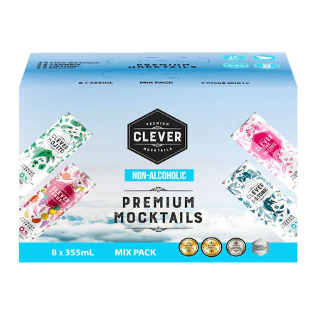 Front of Clever Mocktails Non Alcoholic Drinks Variety Pack