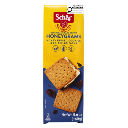 Front of Schär Gluten Free Honeygrams - Best Gluten Free Crackers - Graham Crackers - Gluten Free Graham Crackers