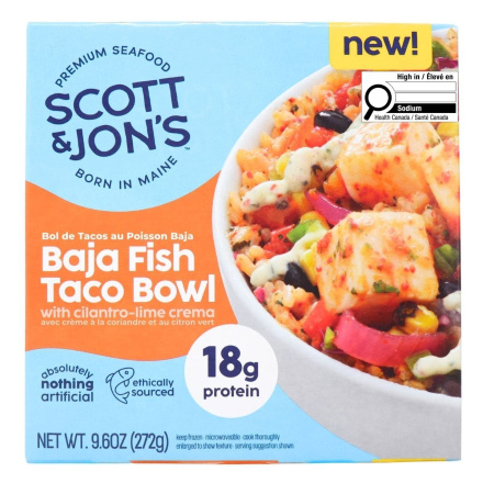 Scott & Jon’s Baja Fish Taco Bowl WIth Cilantro-Lime Crema Canada Front