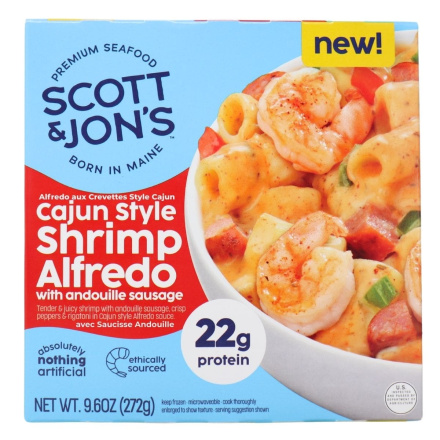 Scott & Jon’s Shrimp Cajun Style Shrimp Alfredo Pasta Bowl with Andouille Sausage Canada Front