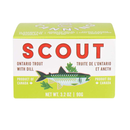 Front of Scout Canning Ontario Trout with Dill, 90g
