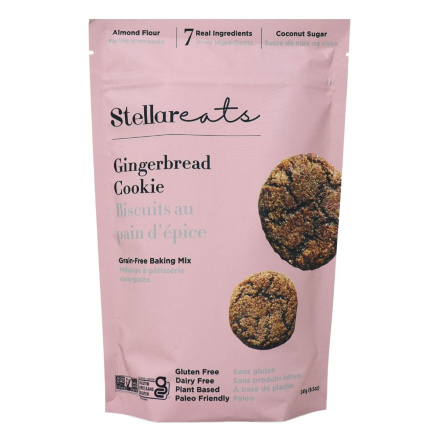 Front of Stellar Eats Grain-Free Gingerbread Cookie Baking Mix - Healthy Gingerbread Cookies Almond Flour - Gluten Free Healthy Gingerbread Cookies - Best Gingerbread Cookie Mix