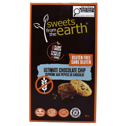 From the Sweets From The Earth Vegan Ultimate Chocolate Chip Cookies, 300g