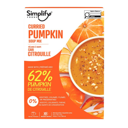 Simplify Foods Instant Soup Mix Curried Pumpkin Canada Front
