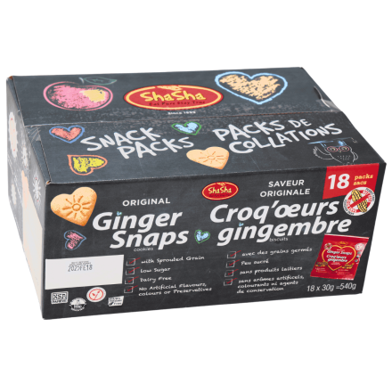 ShaSha Co. Snap Cookies Original Ginger, 18 Packs - Sha Sha Bakery, Shasha Cookies