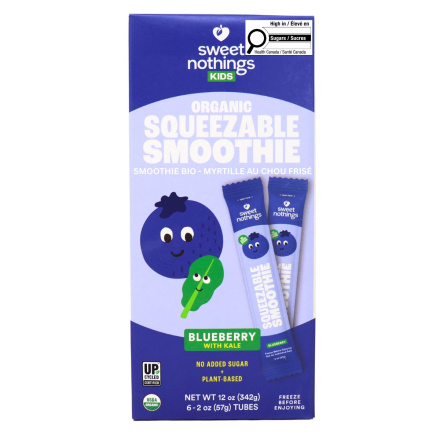 Sweet Nothings Organic Kids Smoothie Blueberry With Kale, 6 Pack