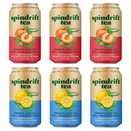 Spindrift Iced Tea Variety 6-Pack, 355 mL each Front