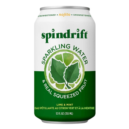 Front of Spindrift Sparkling Water - Spindrift Beverage - Spindrift Drink - Nojito - Non Alcoholic Mojito - Virgin Mojito