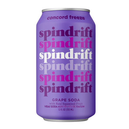 Front of Spindrift Soda - Spindrift Drink - Spindrift Beverage - Grape Soda - concord Freeze