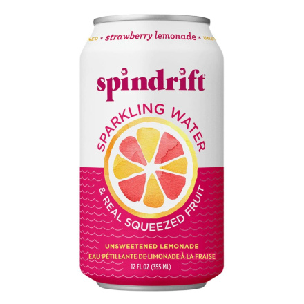 Front of Spindrift Sparkling Water - Spindrift Drink - Pink Lemonade Sparkling Water - Flavoured Sparkling Water