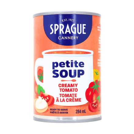 Sprague Ready-To-Serve Gluten-Free Petite Soup Creamy Tomato, 284ml - Sprague Crannery, Sprague Soup, Sprague Soup Where To Buy, Gluten-Free Soup