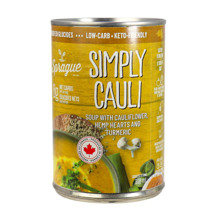 Front of Sprague Simply Cauli Keto-Friendly Soup, 398ml