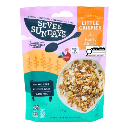 Front of Seven Sundays Cereal - Little Crispies - Honey Almond Cereal - Gluten Free Cereal