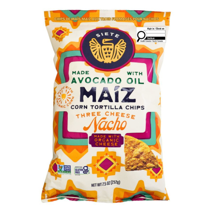 Siete Maiz Corn Tortilla Chips Three Cheese Nacho Front