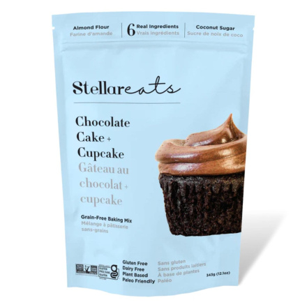 Front of Stellar Eats Grain-Free Chocolate Cake and Cupcake Baking Mix, 343g