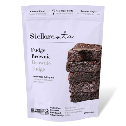 Front of Stellar Eats Grain-Free Fudge Brownie Baking Mix, 296g