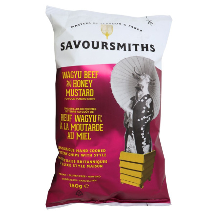Savoursmiths Potato Chips Wagyu Beef & Honey Mustard Front of package