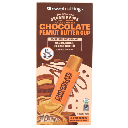 Sweet Nothings Organic Dessert Pops Chocolate Peanut Butter Cup front