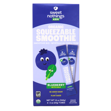 Sweet Nothings Organic Kids Smoothie Blueberry With Kale, 6 Pack