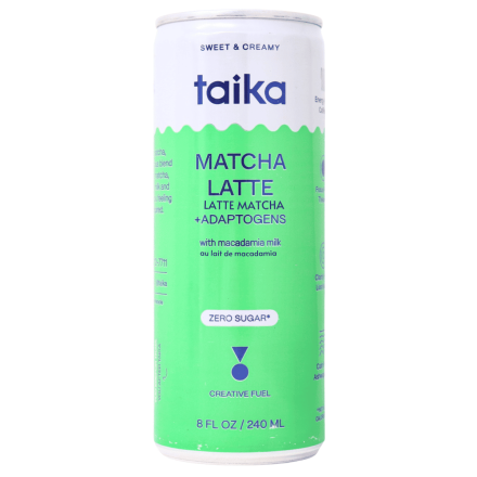 Taika Dairy-Free Canned Matcha Latte With Adaptogens, 240mL