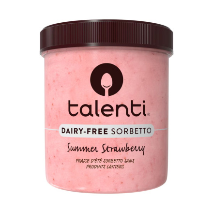 Front of Talenti Dairy-Free Sorbetto Summer Strawberry - Strawberry Sorbet 
- Dairy Free Sorbet - Sorbetto Ice Cream