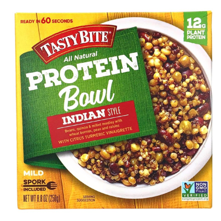 Front of Tasty Bite All Natural Protein Bowl Indian Style