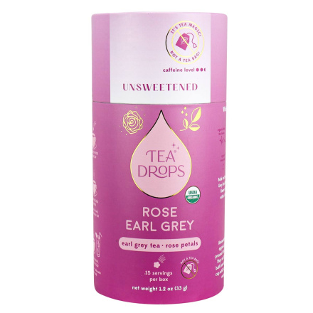 Front of Tea Drops Rose Earl Grey Unsweetened, 33g