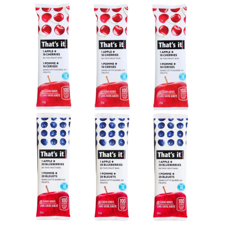 That’s It. No Added Sugar Fruit Bars Variety 6-Pack Front
