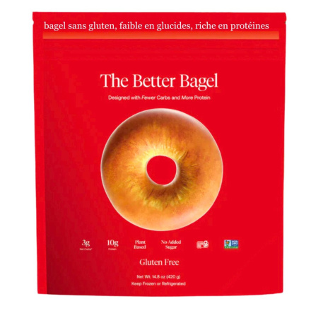 Front of The Better Brand Better Bagel Gluten-Free Bagel Low-Carb Bagel High Protein Bagel